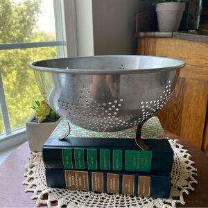 Vintage Silver Metal Colander